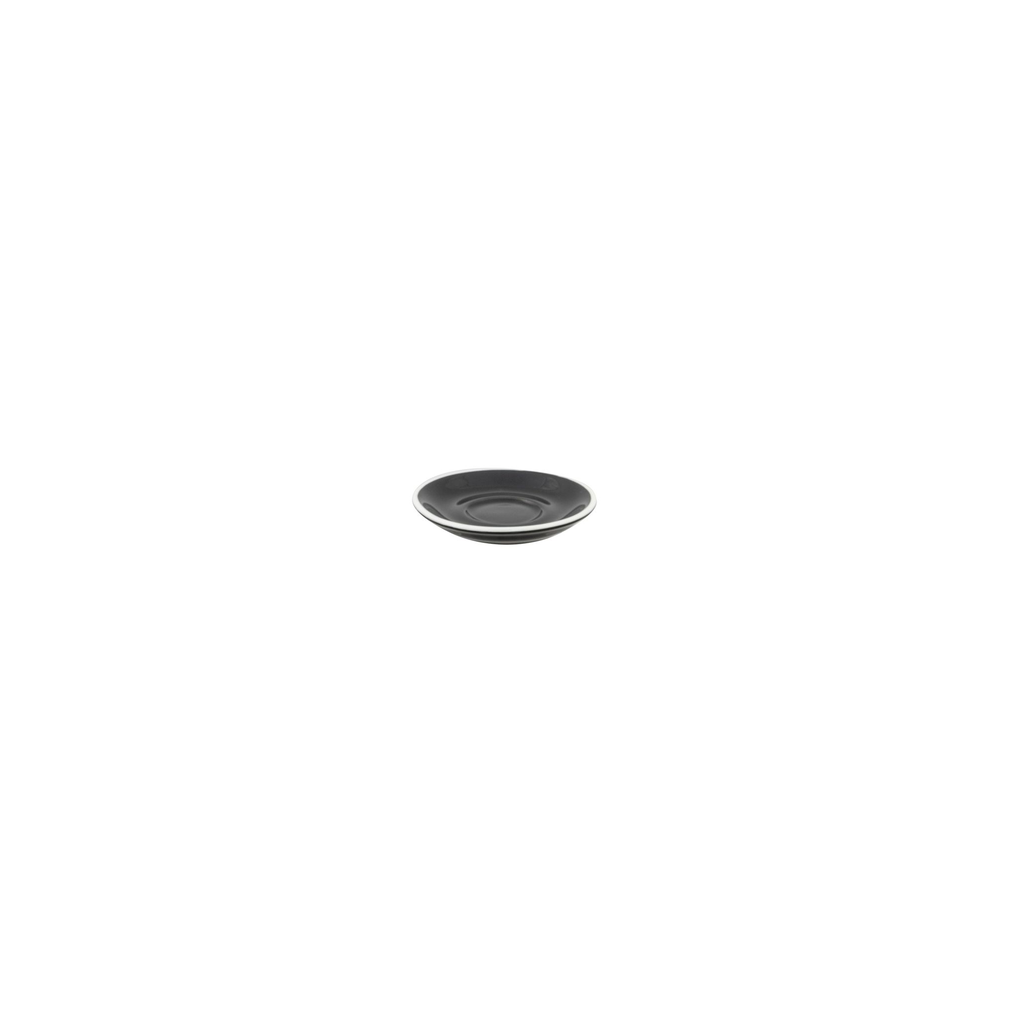 Superwhite Café BN442 Porcelain Round Saucers Gloss Black 110mm (Pack of 12)