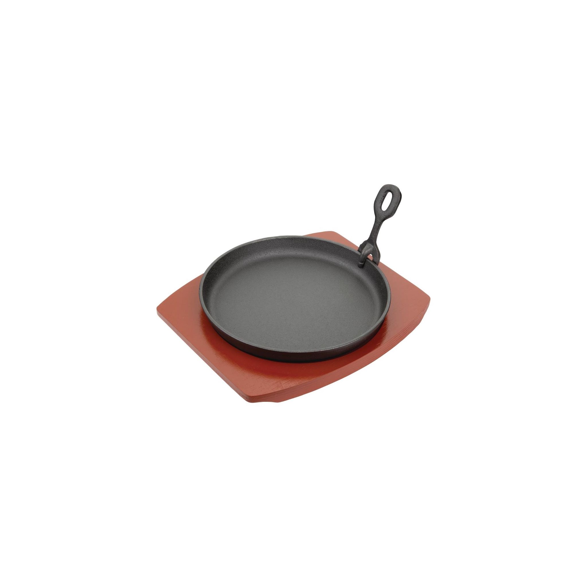 Olympia CC311 Cast Iron Round Sizzler with Wooden Stand 220mm