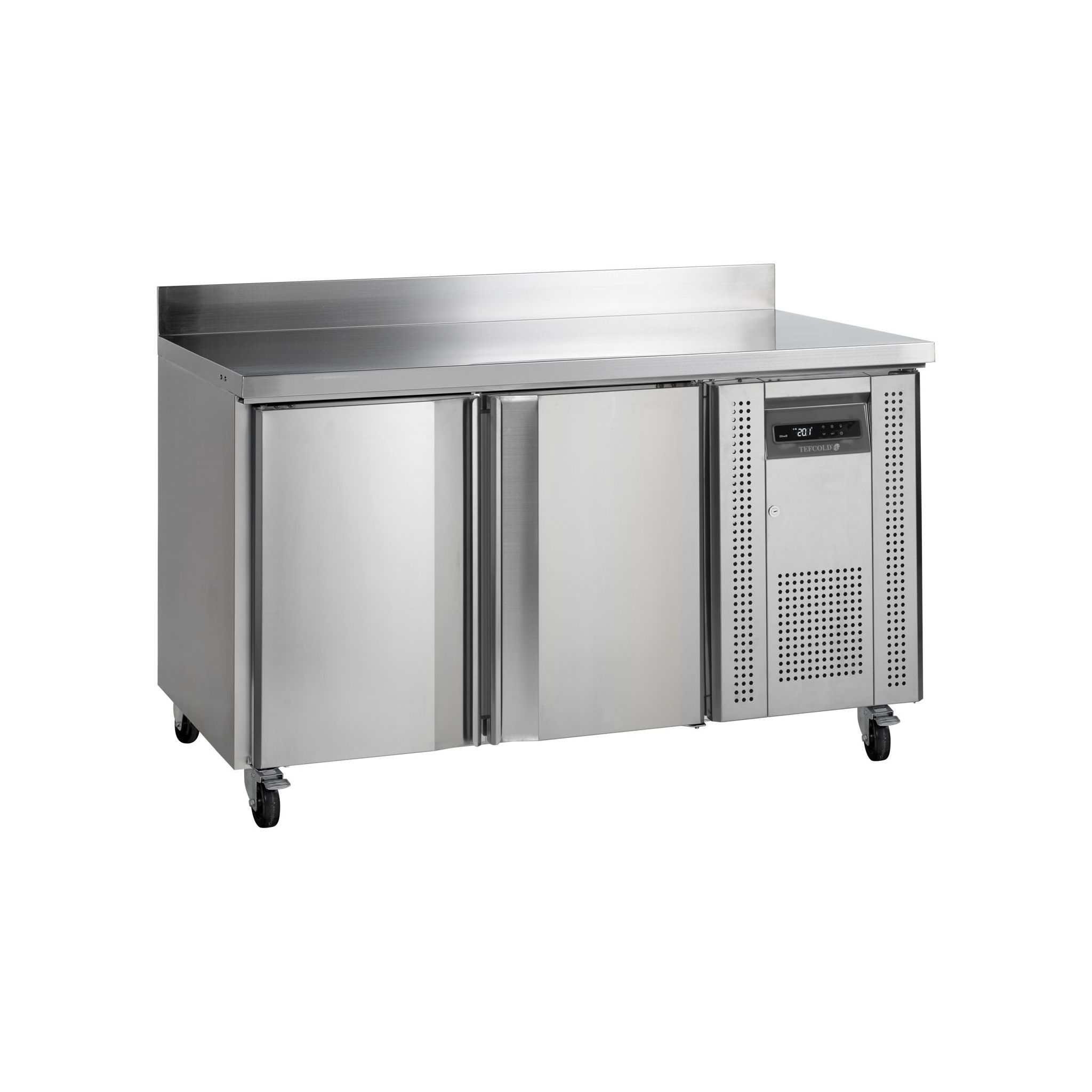 Tefcold CK7210 Medium Duty 282 Ltr 2 Door Stainless Steel Refrigerated Prep Counter With Upstand