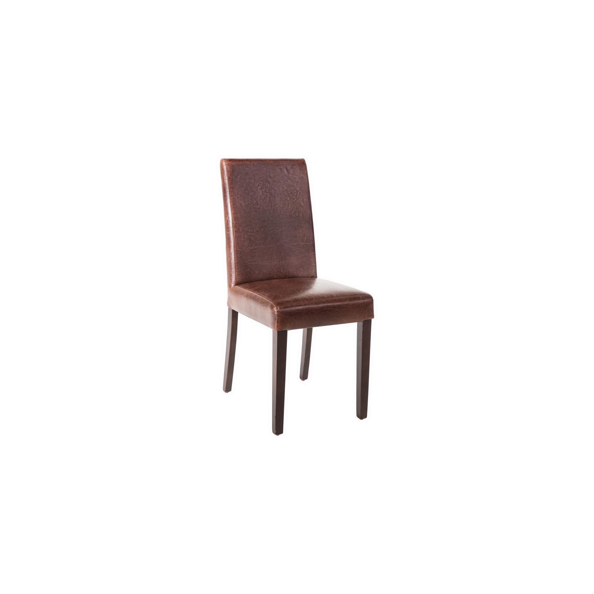 Bolero GR369 Faux Leather Dining Chair Antique Brown (Pack of 2)