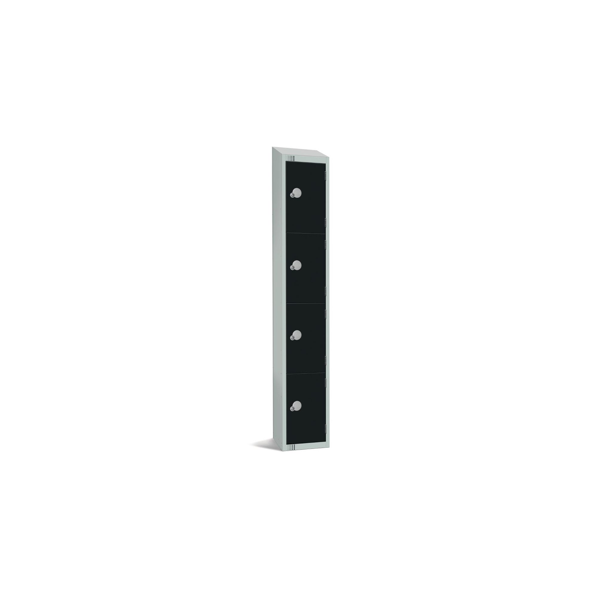 Elite Lockers GR687-CLS Four Door Manual Combination Locker Black with sloping top