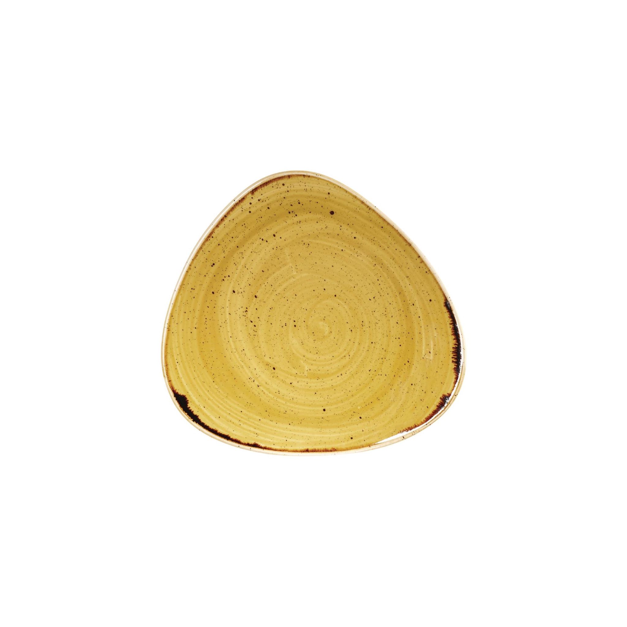 Churchill Stonecast DF789 Triangular Plates Mustard Seed Yellow 229mm (Pack of 12)