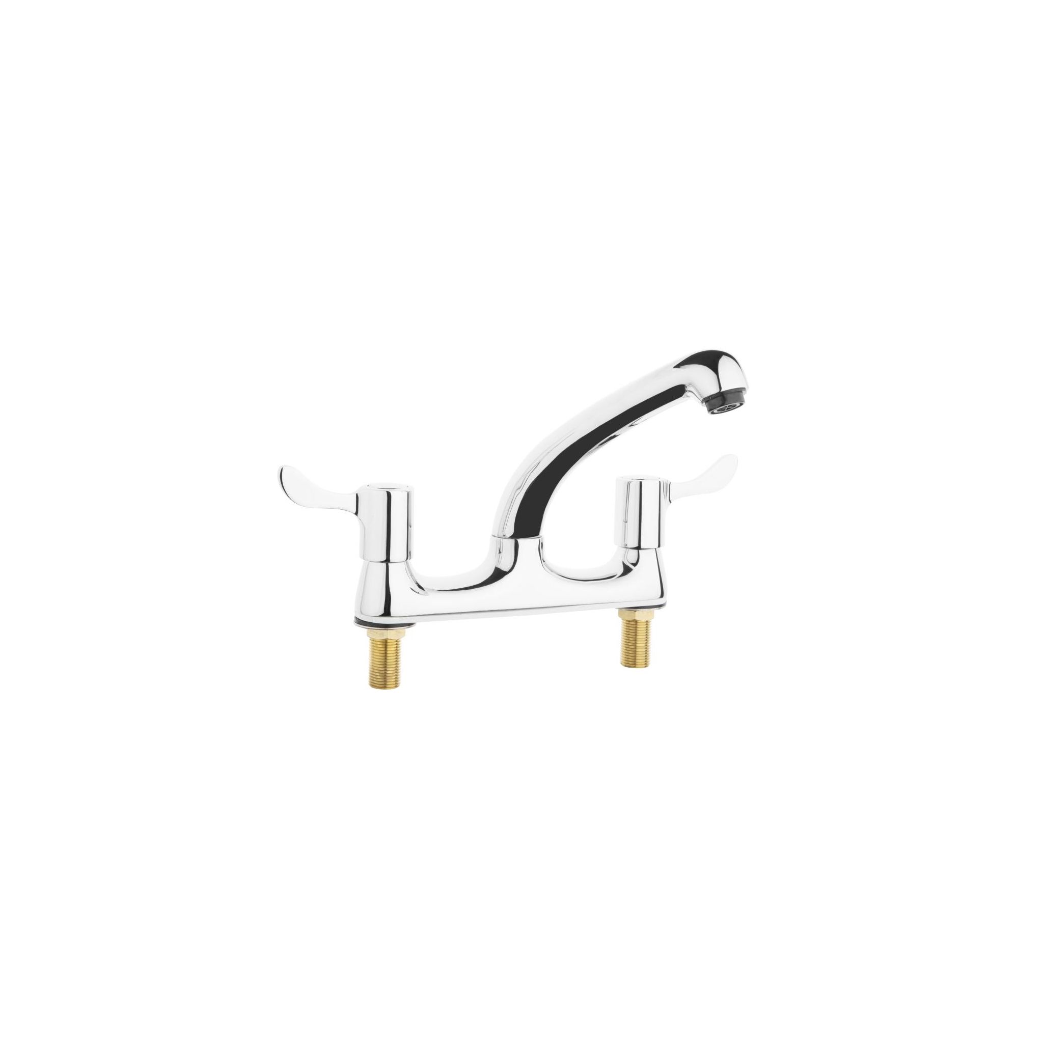 Vogue Y770 Twin Mixer Tap With 3" Hot and Cold Levers & Swivel Spout