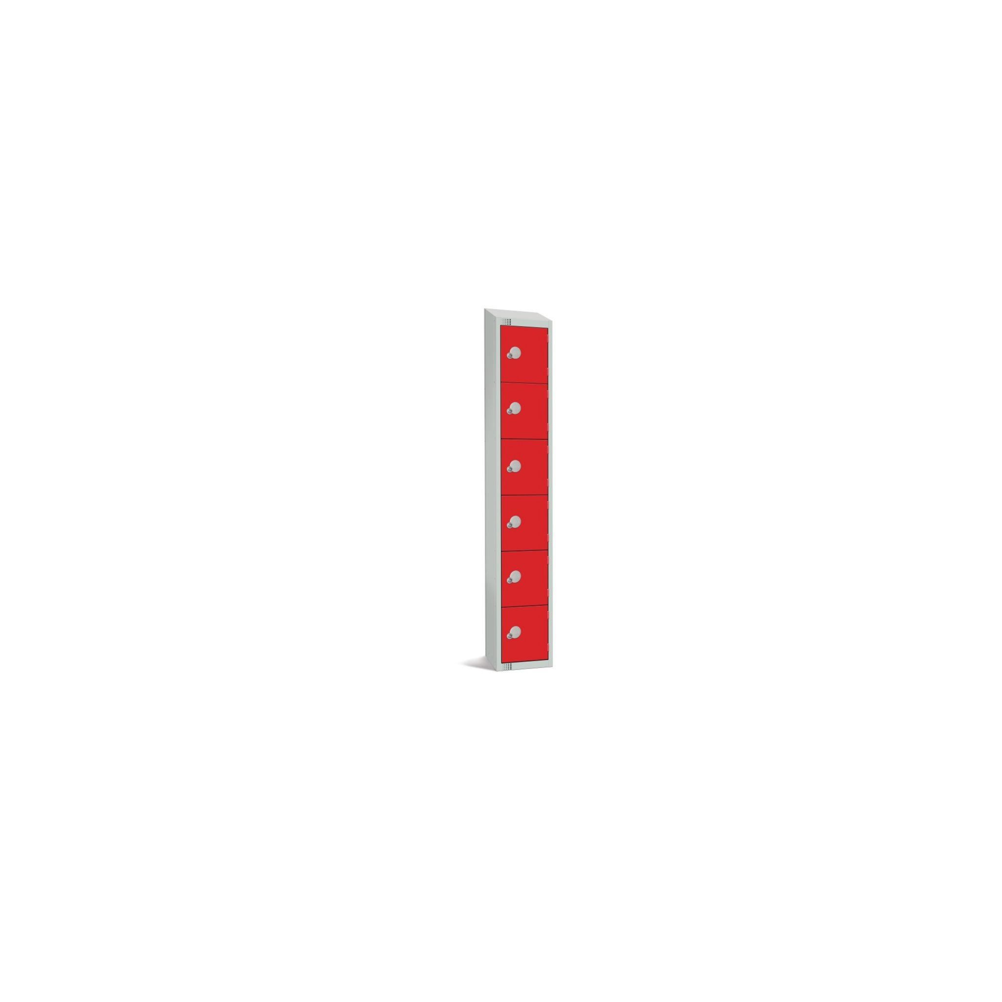 Elite Lockers W953-CS Six Door Camlock Locker with Sloping Top Red