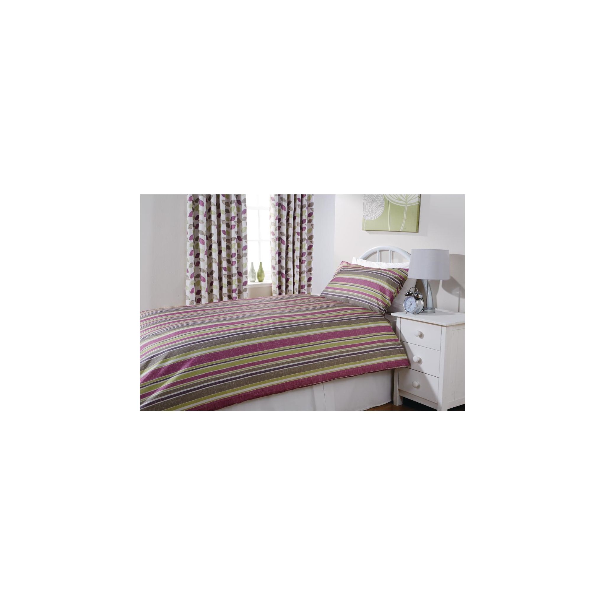 Mitre Essentials Florence GU367 Stripe Pillowcase Damson