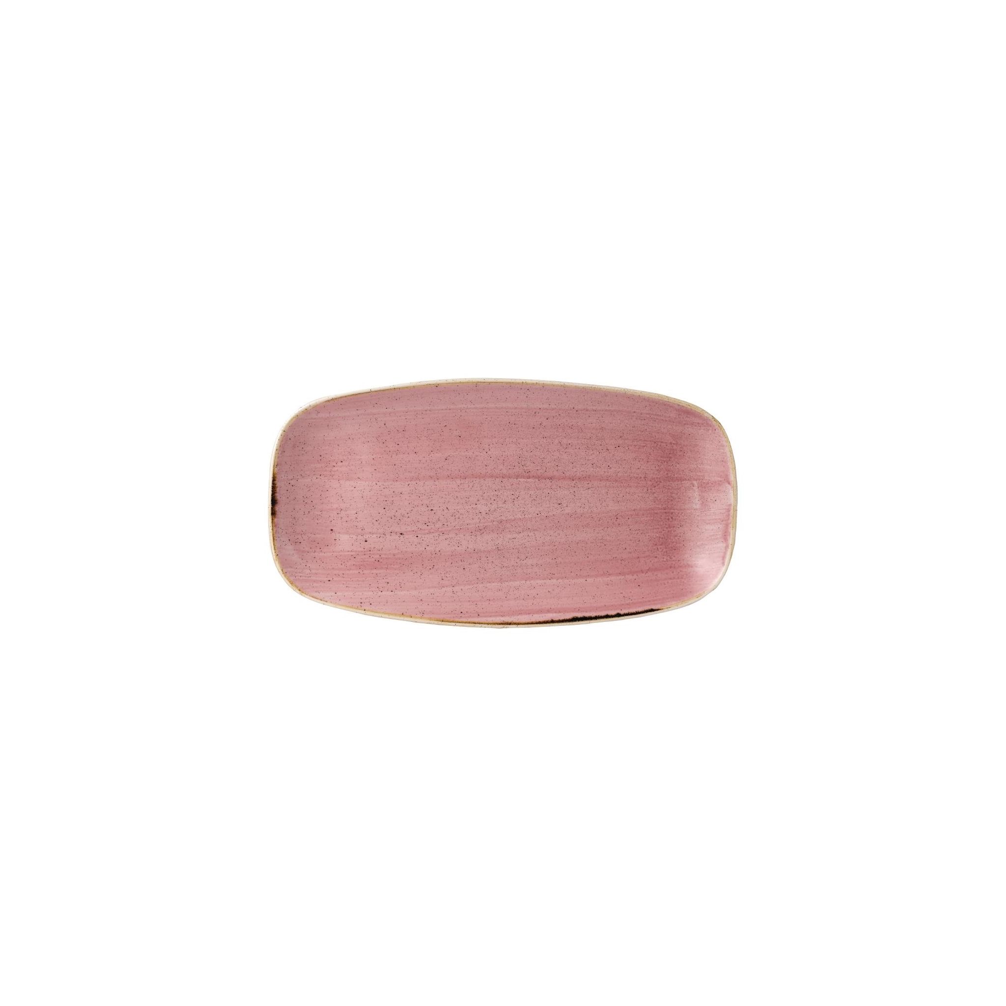 Churchill Stonecast FJ909 Petal Pink Chefs' Oblong Plates No. 4 13 7/8 x 7 3/8 " (Pack of 6)