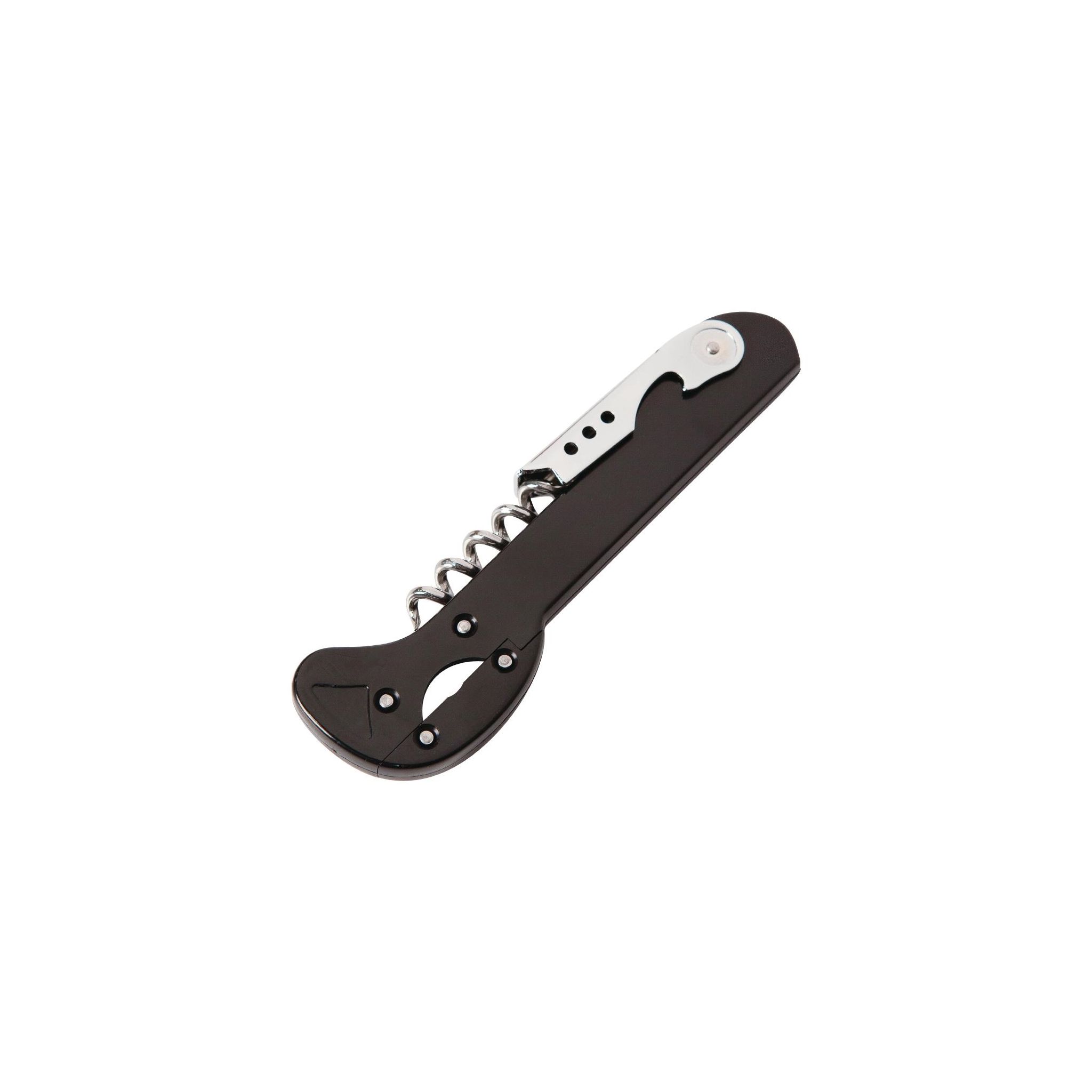 Beaumont CB019 Waiter's Friend Corkscrew with Foil Cutter Black