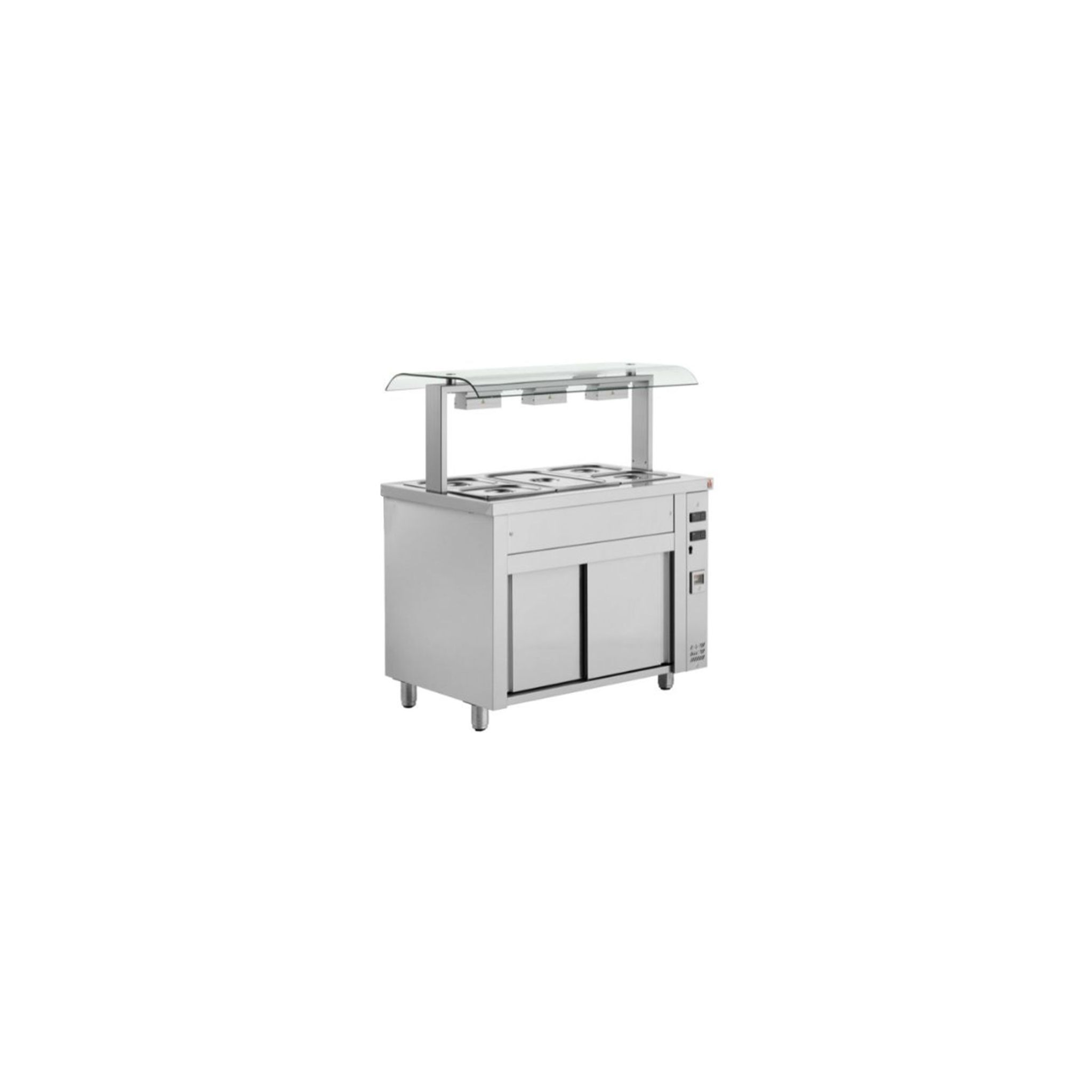 Inomak MRV711 1105mm Wide Ambient Cupboard With Wet Well & Bain Marie Top