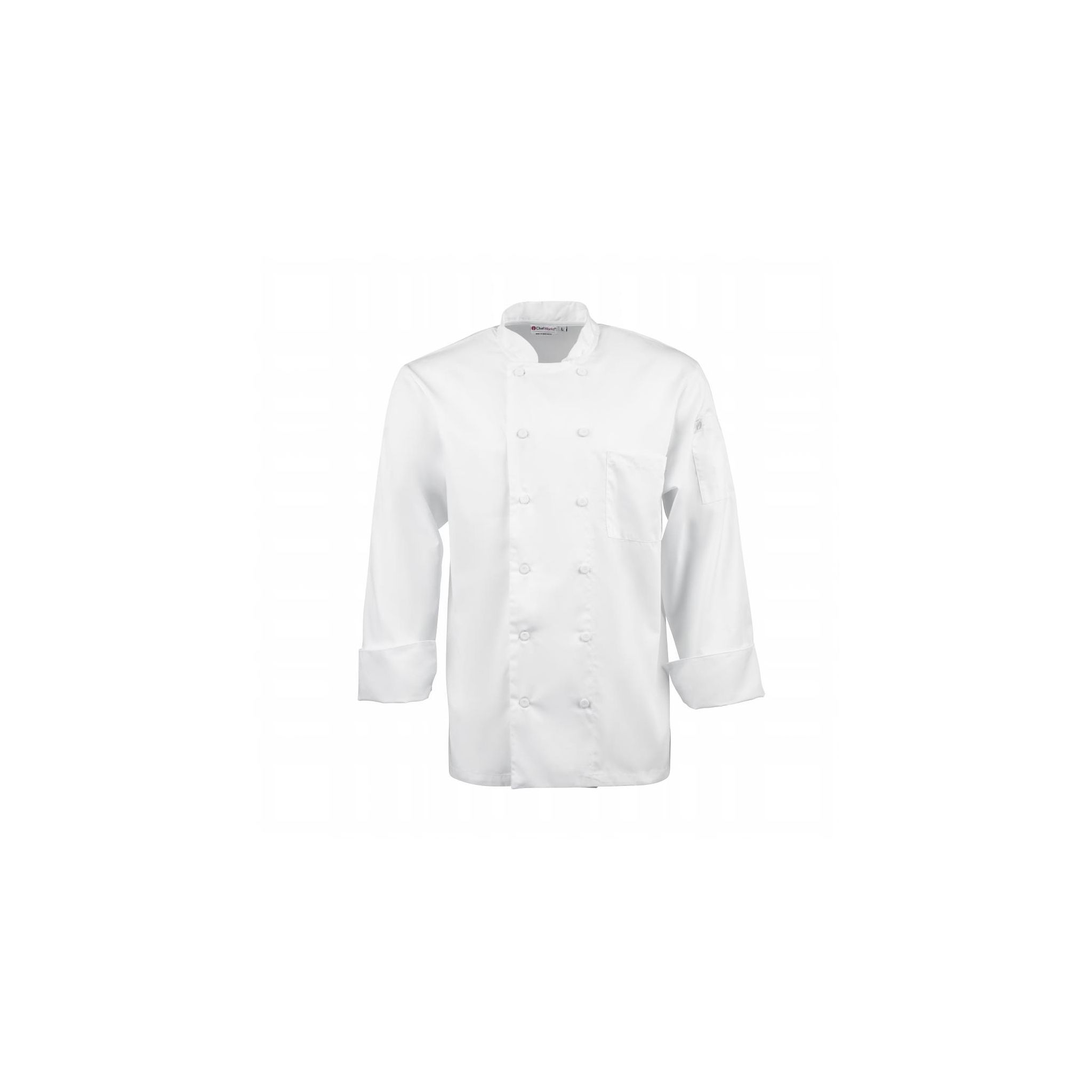 Chef Works Calgary B649-L Long Sleeve Cool Vent Unisex Chefs Jacket White L