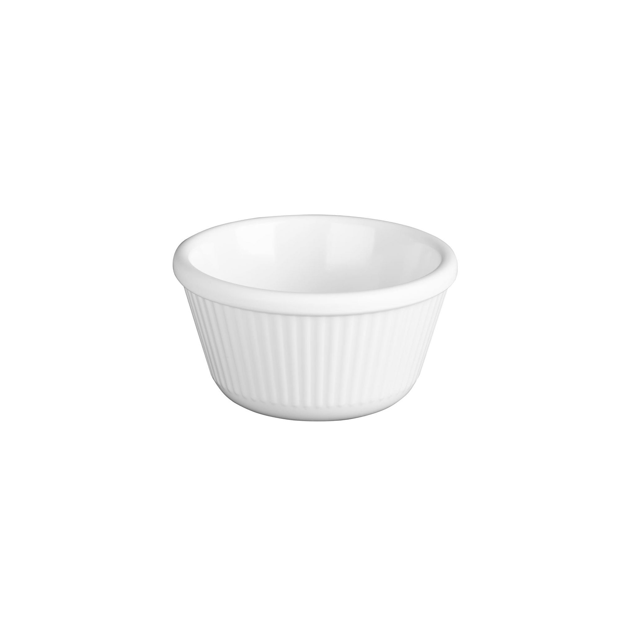 Olympia Kristallon T839 Melamine Fluted Ramekins White 89mm (Pack of 12)