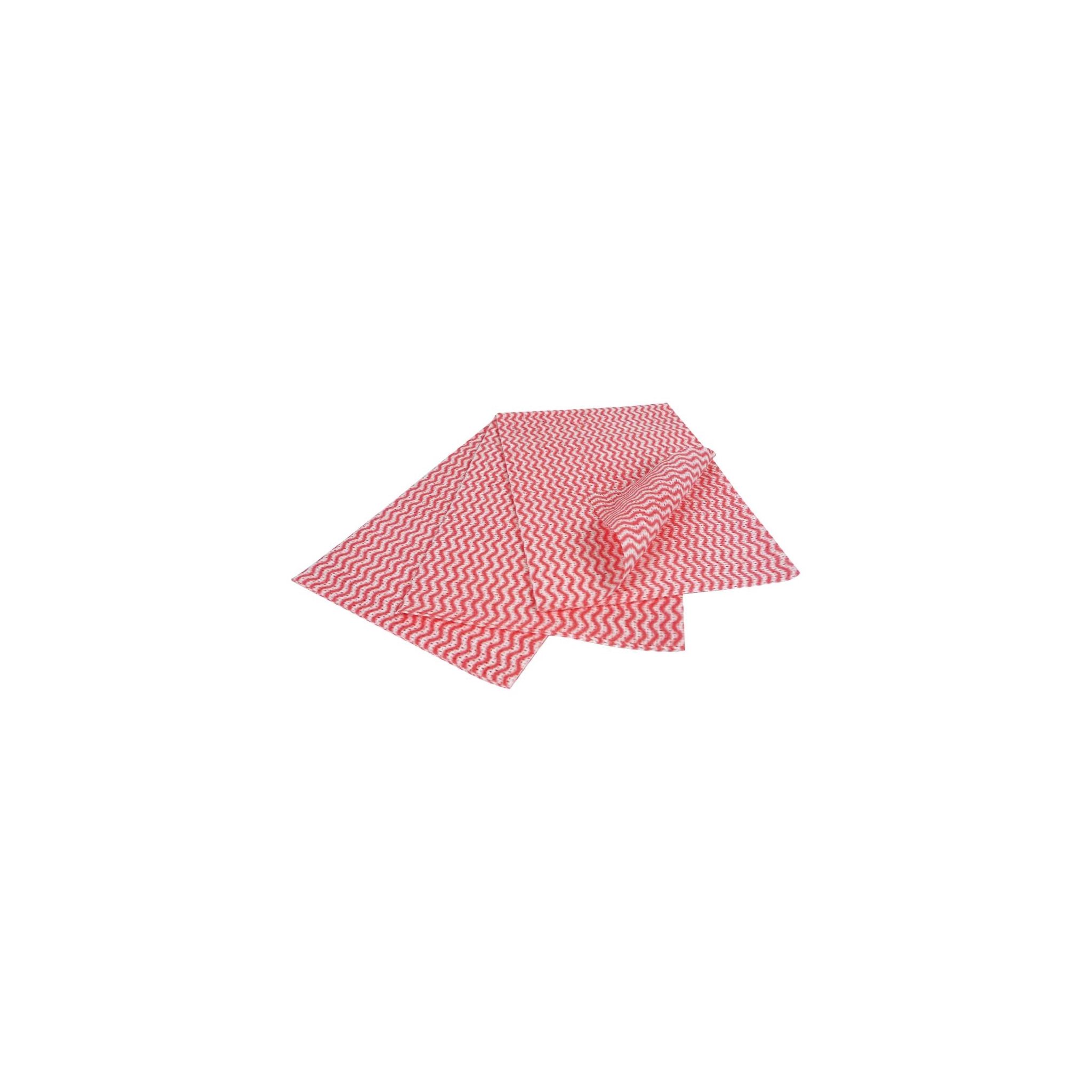 EcoTech FA209 Envirowipe Folded Anti-Bacterial Compostable Cleaning Cloths Red (25 Pack)