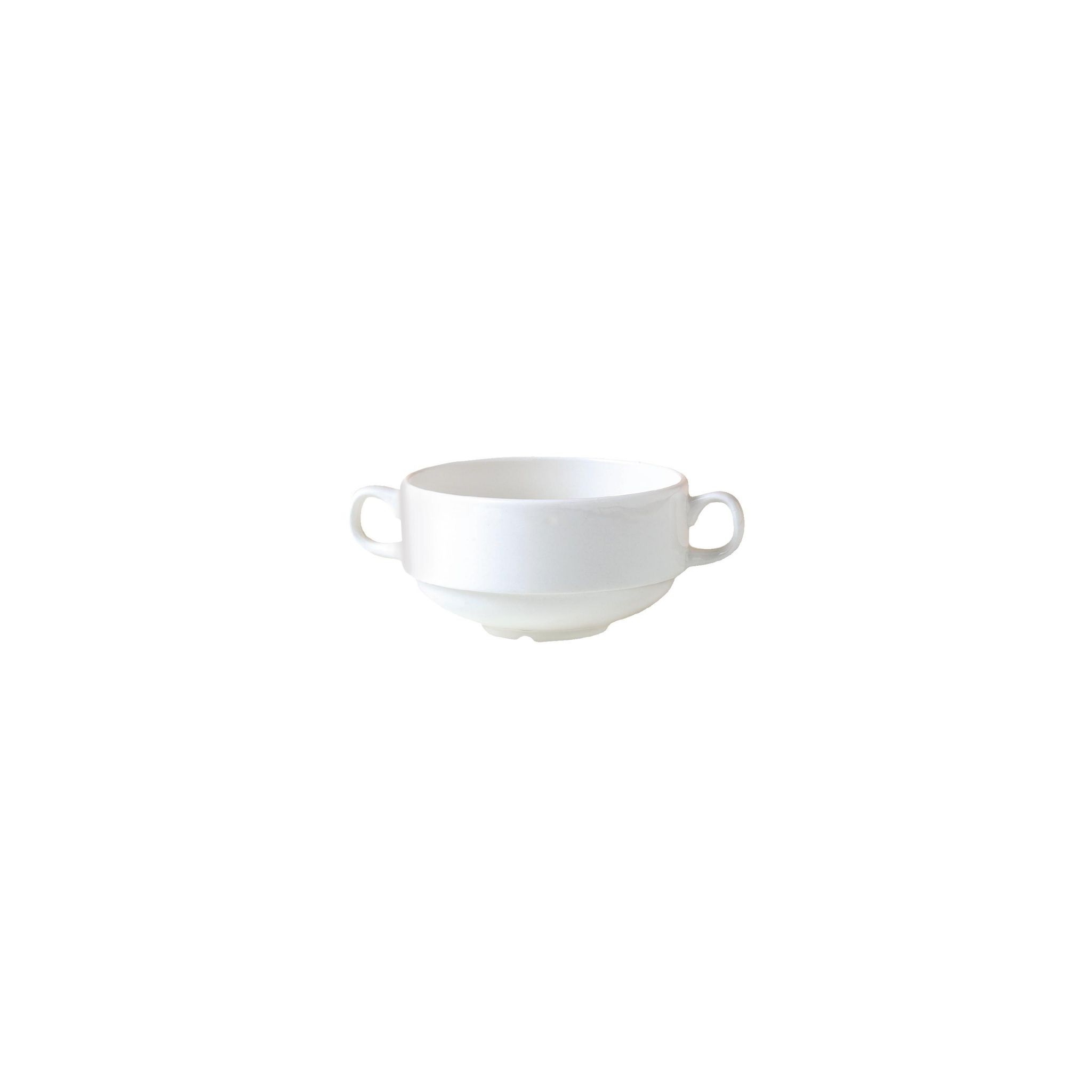 Steelite Monaco White V6873 Stacking Handled Soup Cups White 285ml (Pack of 36)