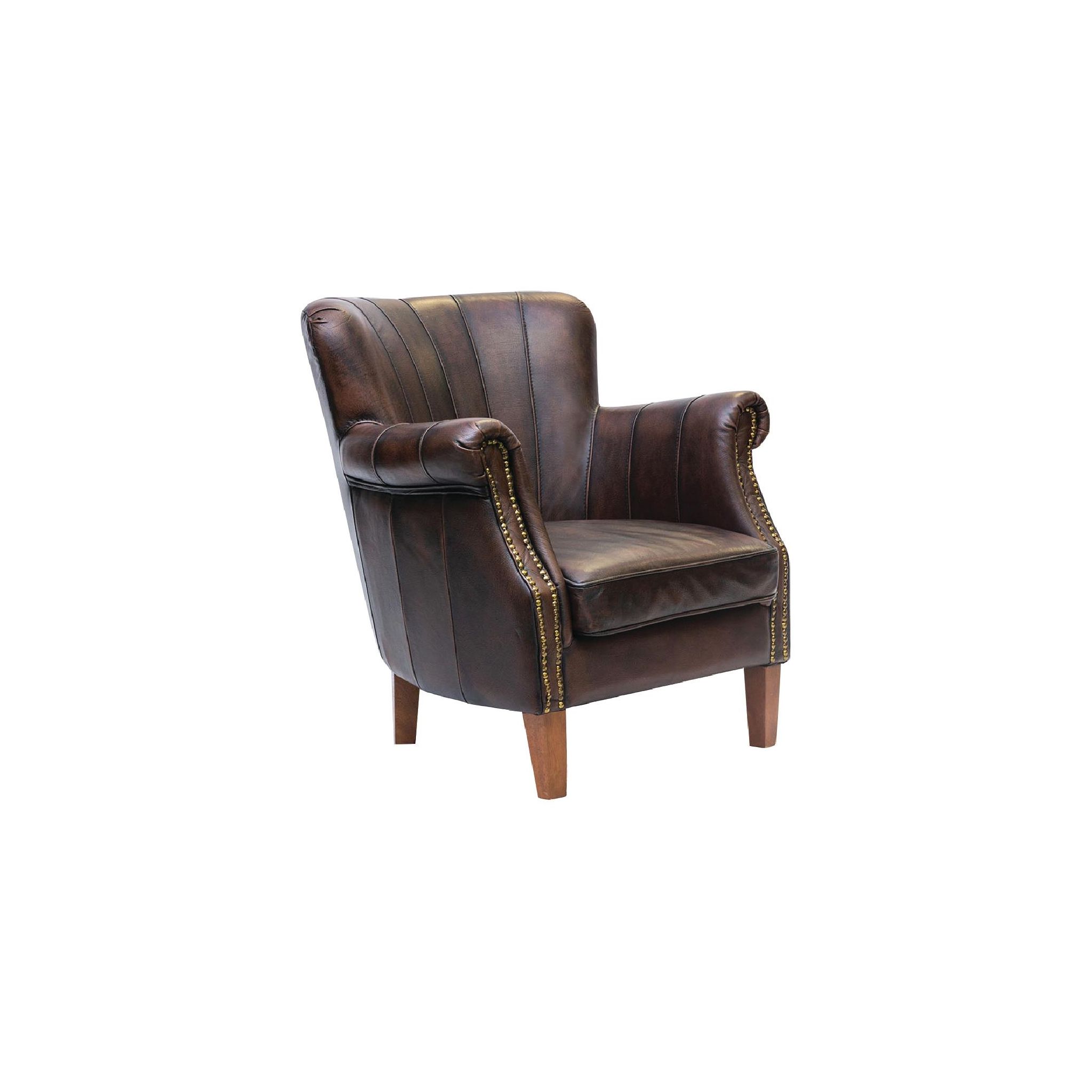 Non Branded FT442 Lancaster Leather Chair Brown
