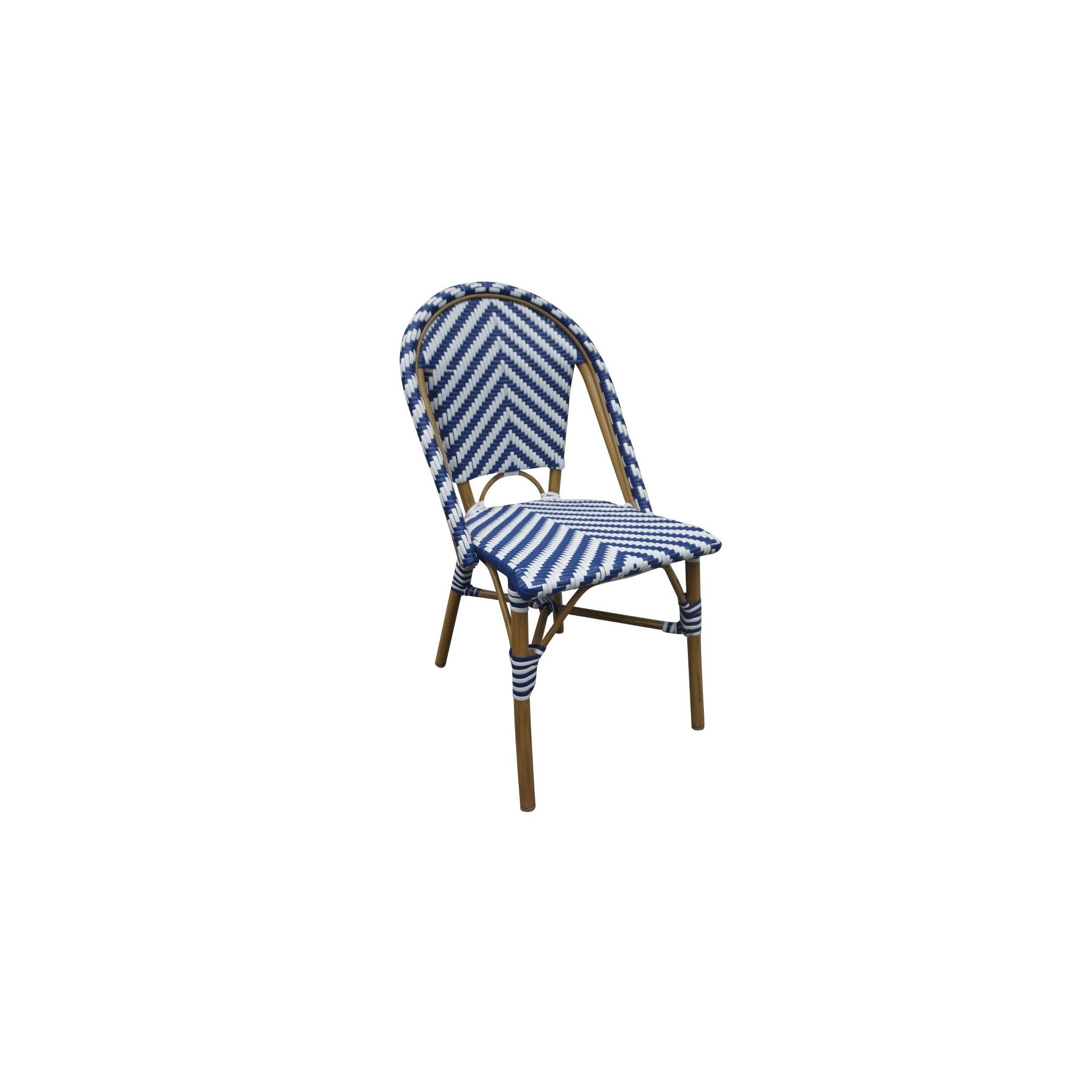 Bolero CH110 Parisian Style Rattan Side Chair Blue (Pack of 2)