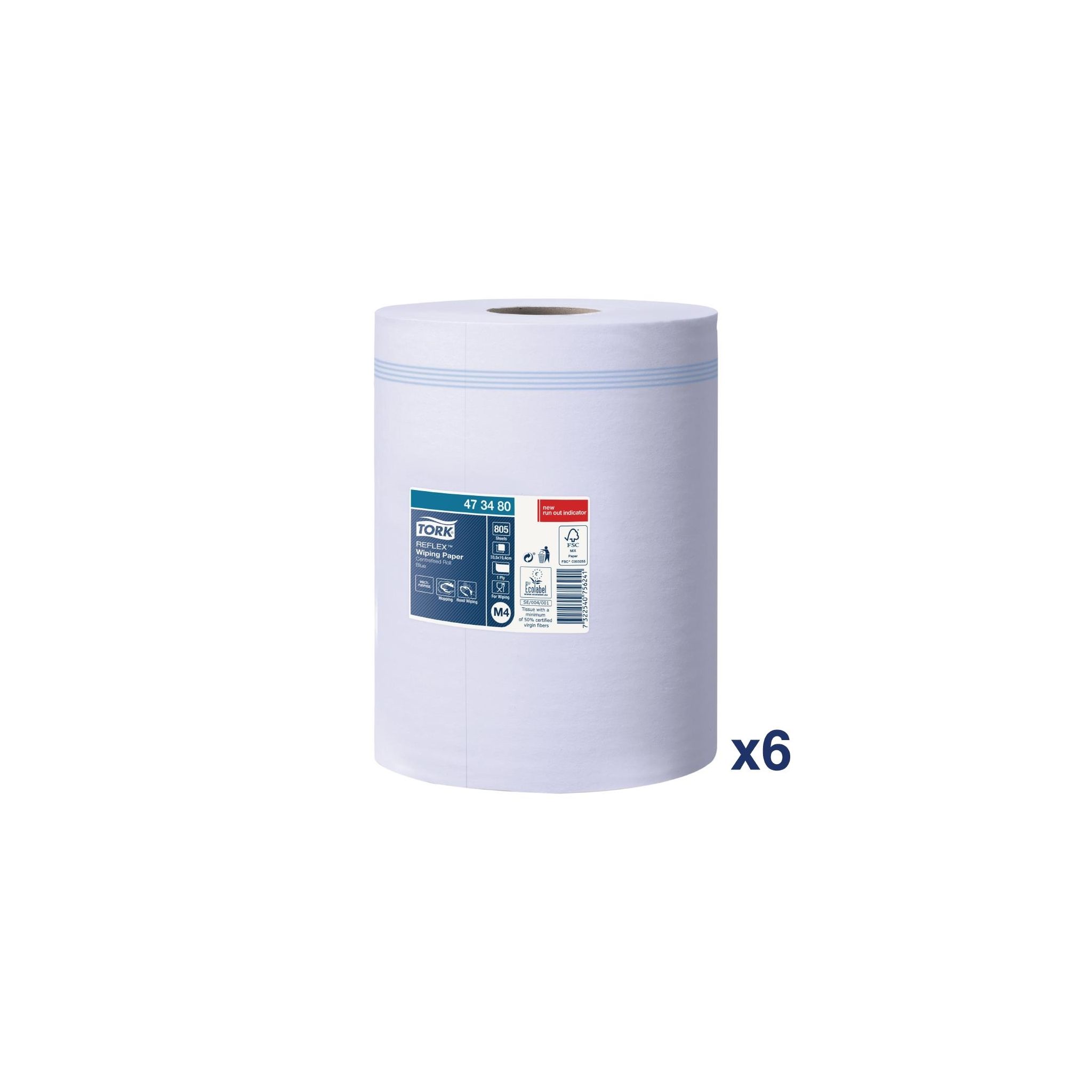 Tork Reflex FA703 Centrefeed Wiper Dispenser Paper 1-Ply 269.7m (Pack of 6)