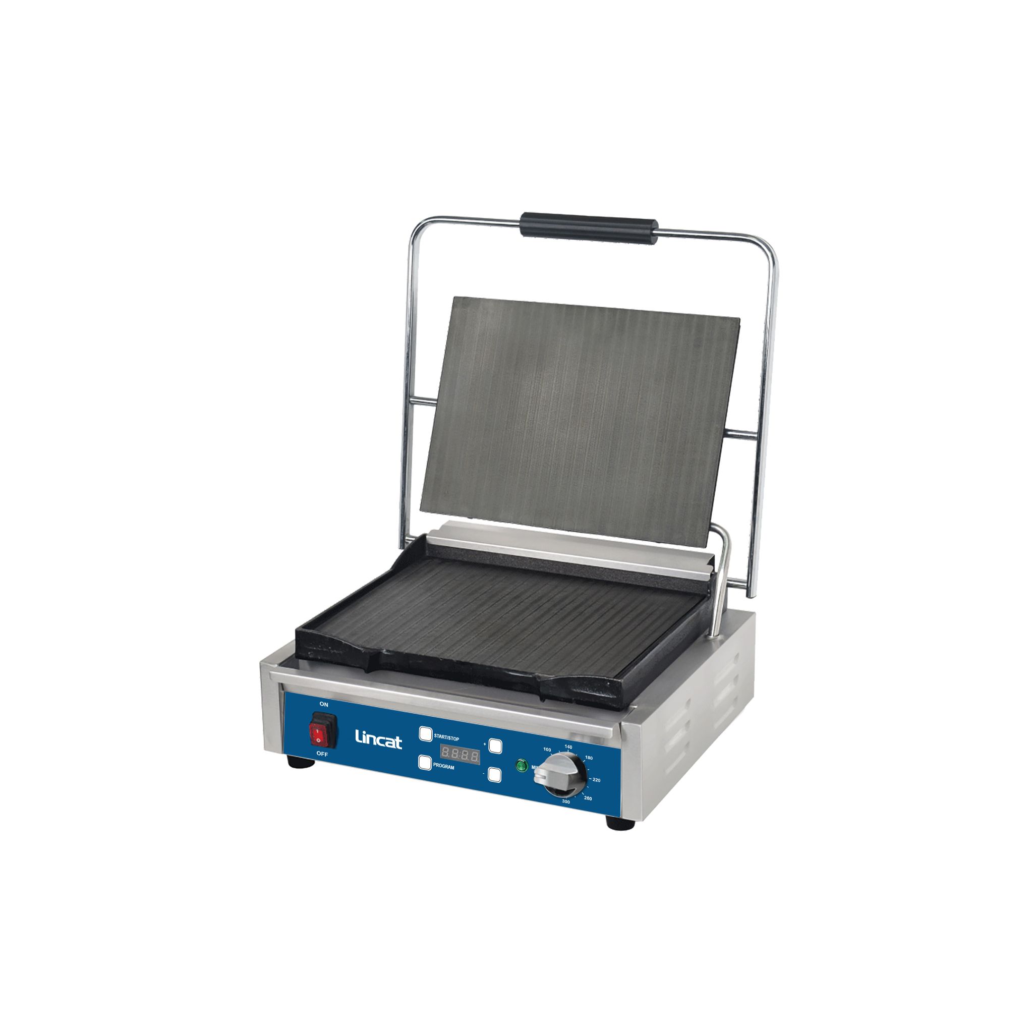 Lincat Lynx Prime LPCGFFT Electric Single Contact Panini Grill with Digital Timer - Flat Top & Bottom
