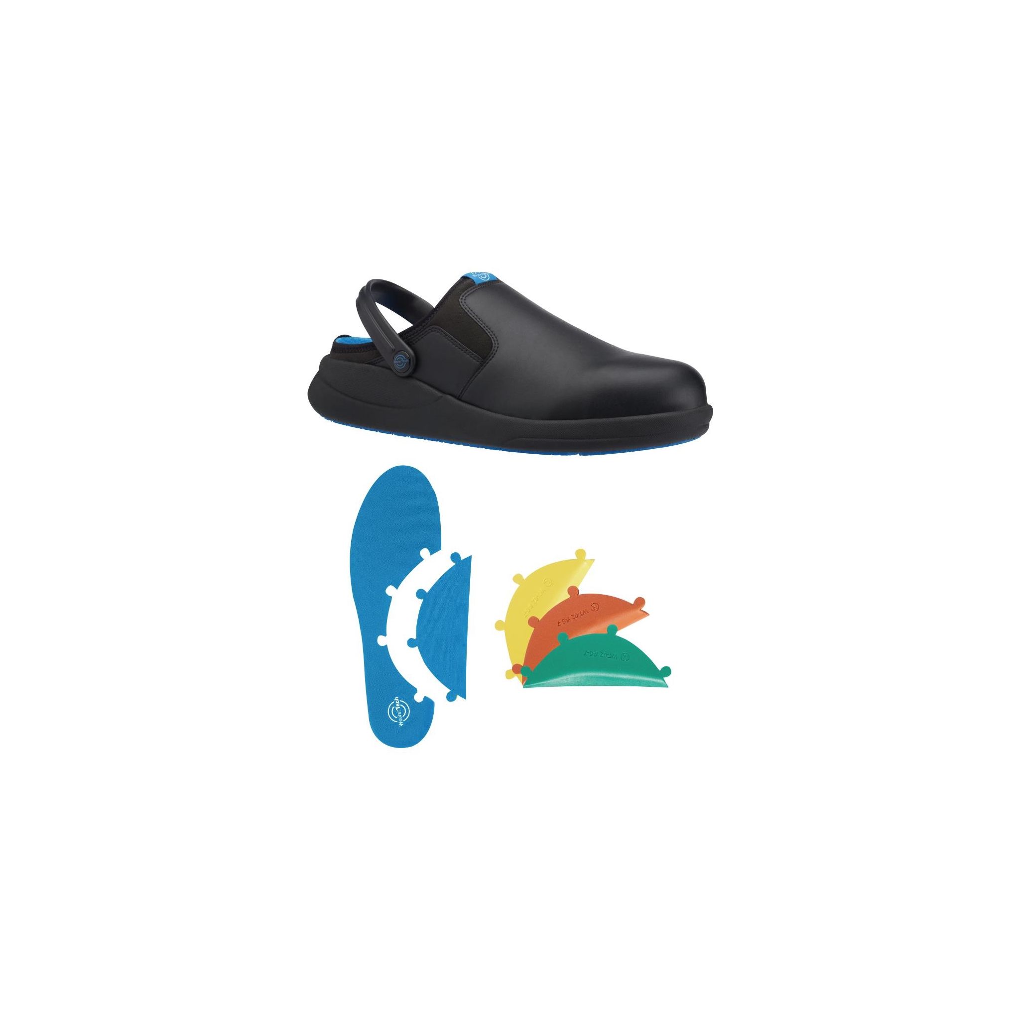 WearerTech BB744-41 Refresh Safety Toe Clog Black with Modular Insole Size 41
