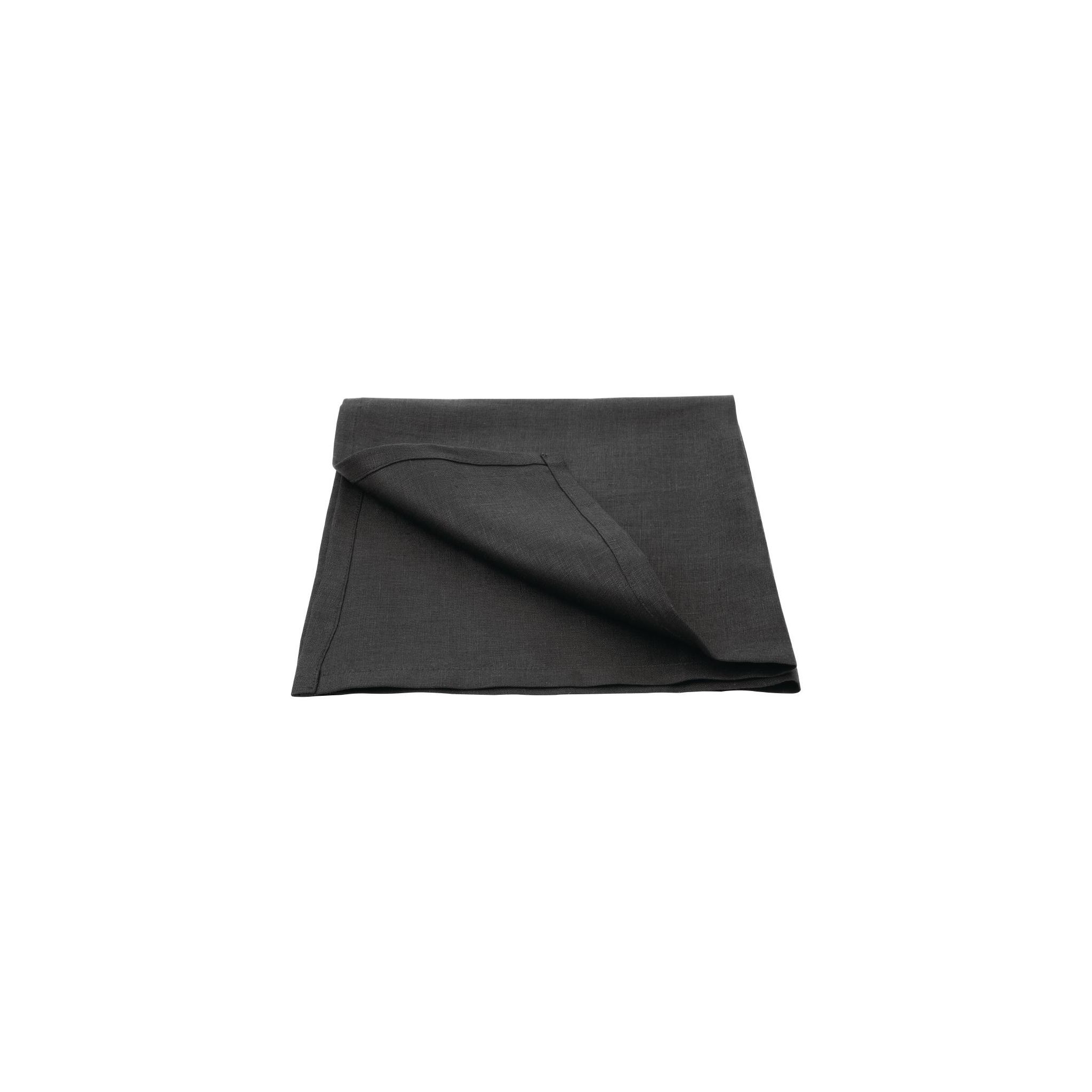 Olympia FW697 Linen Table Napkin Black 400x400mm (Pack of 12)