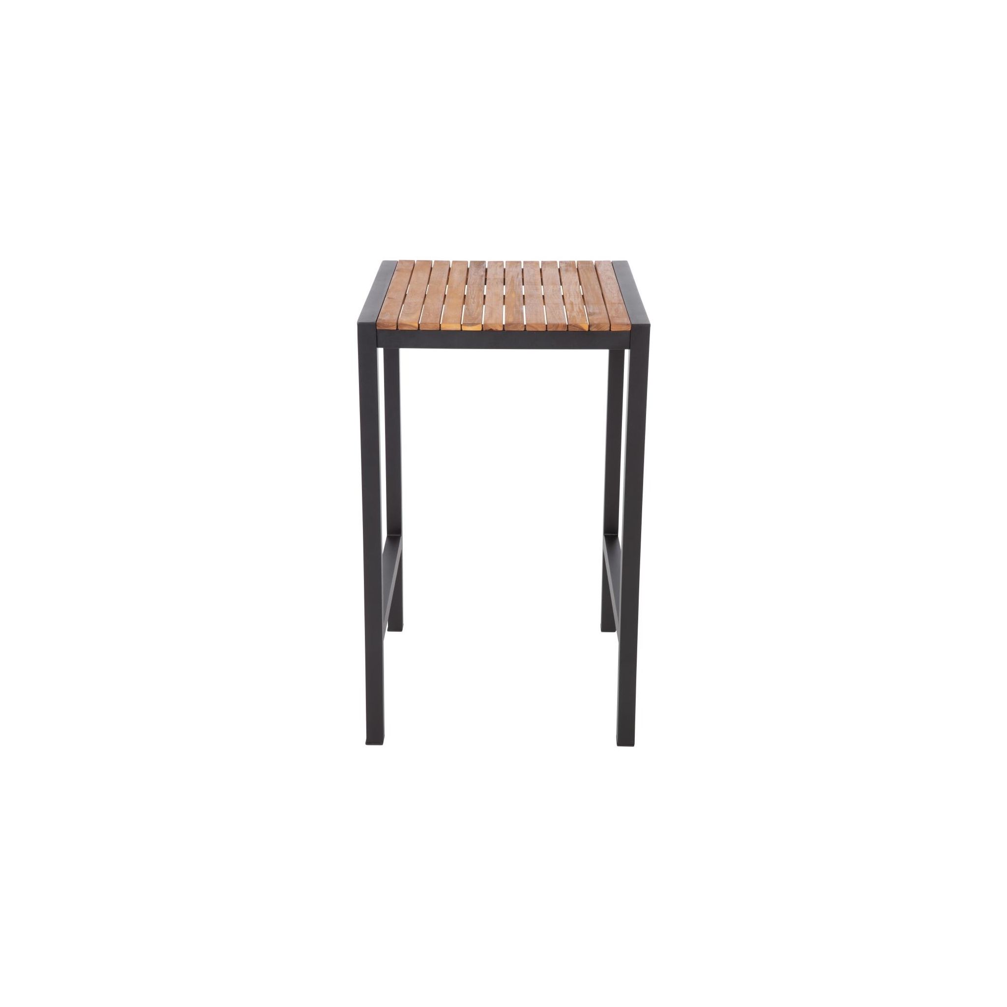 Bolero DS155 Acacia Wood & Steel Square Bar Table 600mm