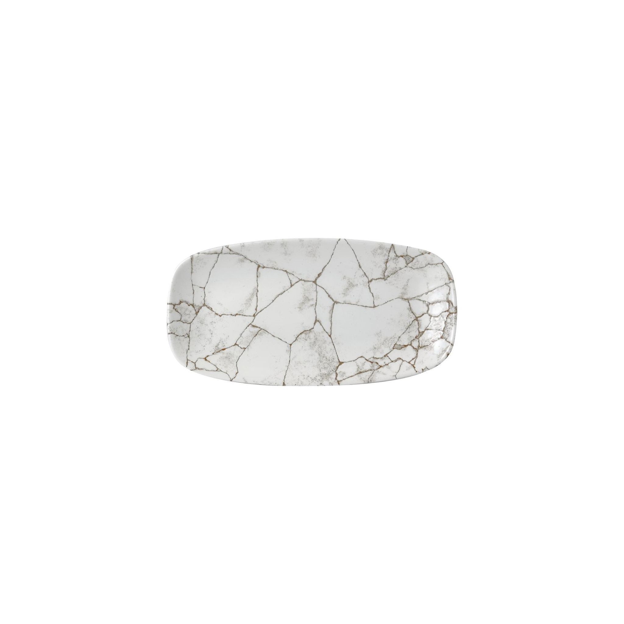 Churchill Studio Prints Kintsugi FR065 Agate Grey Chefs Oblong Plates 298 x 152mm (Pack of 12)