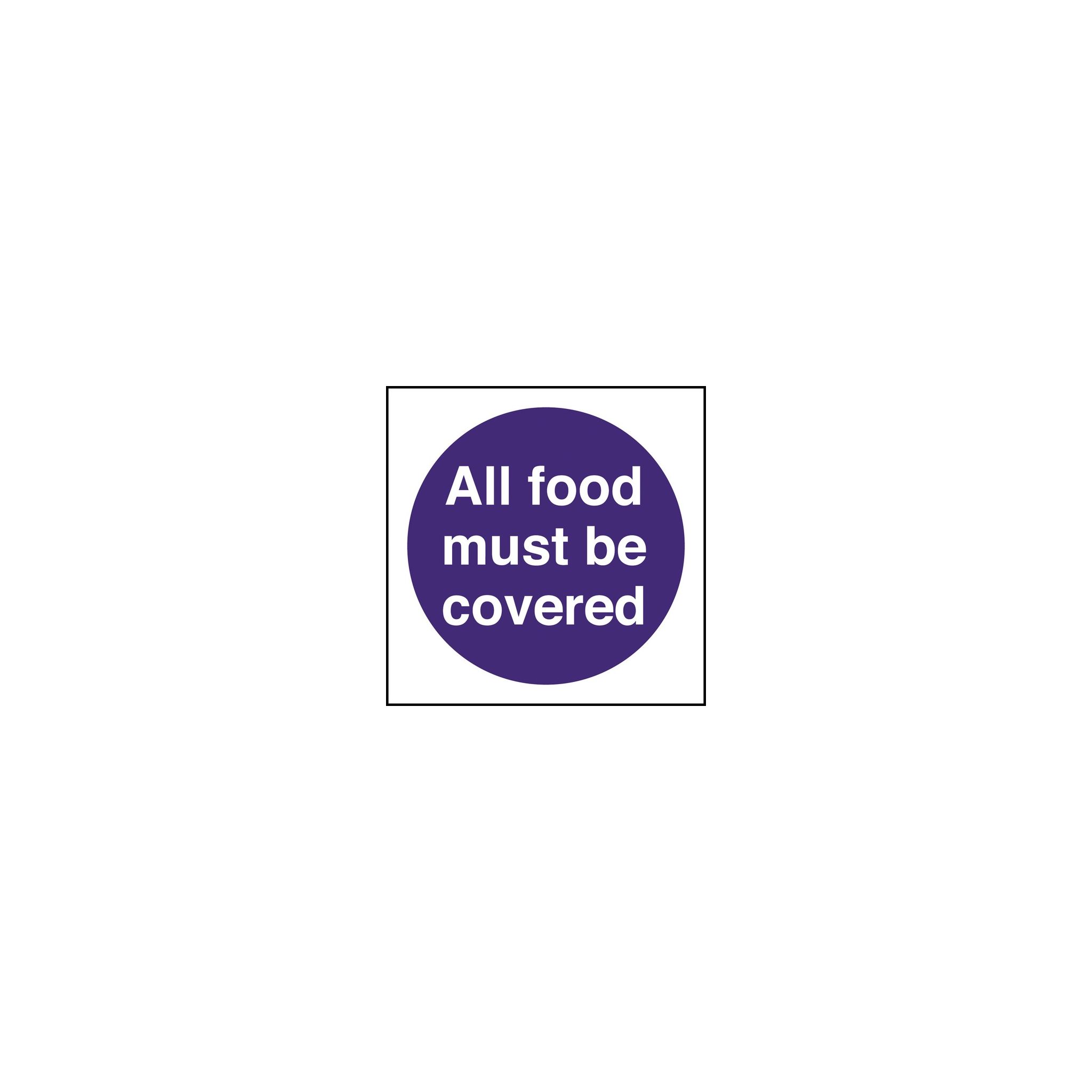 Mileta E3631 All Food Must Be Covered Food Safety Sign