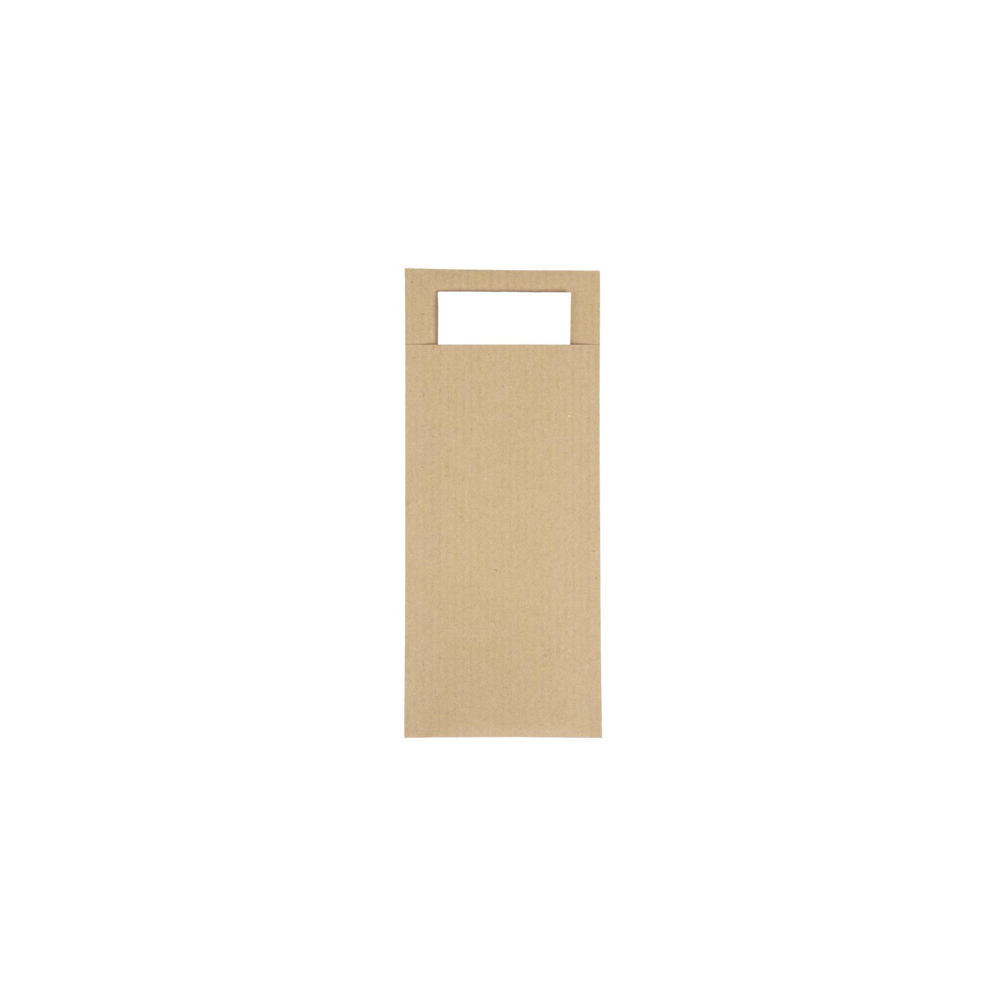 Europochette CK235 Brown Cutlery Pouch with White Napkin (Pack of 500)