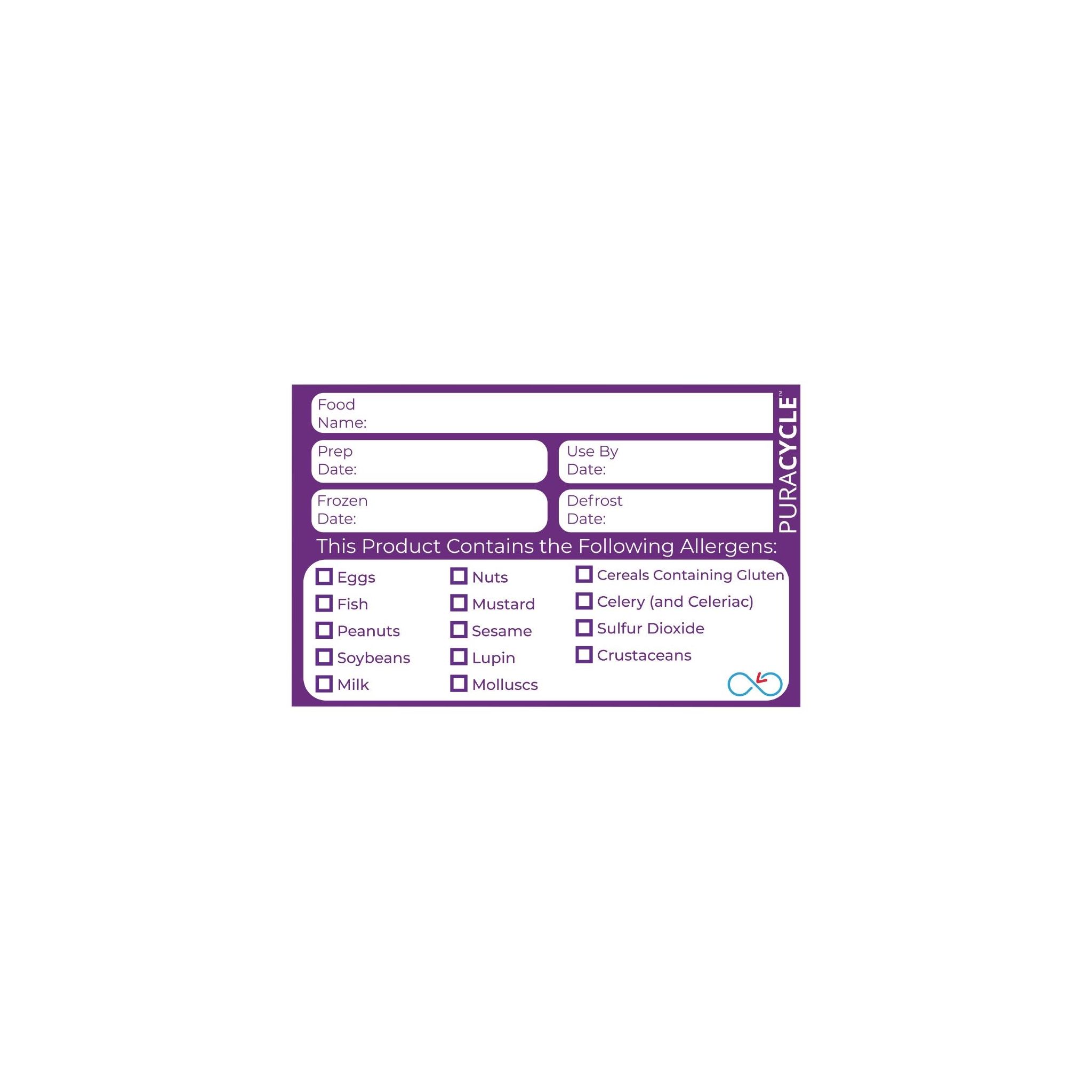 PuraCycle DC458 Allergen Reusable Labels Purple (Pack of 20)