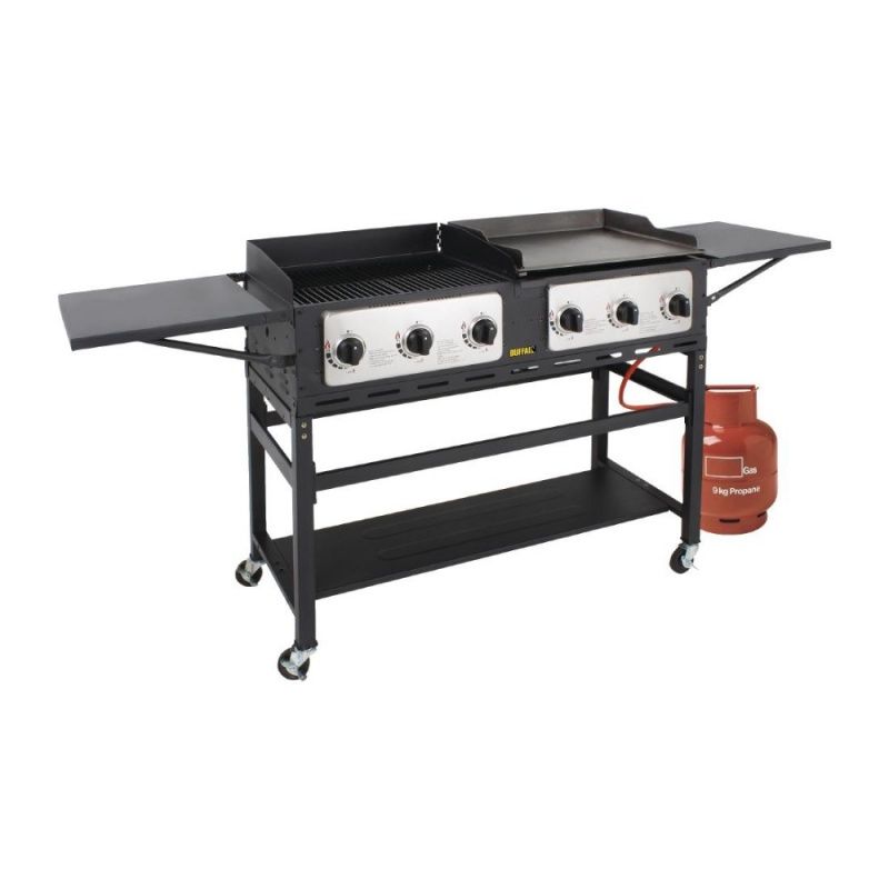 Buffalo CP240 6 Burner Combi BBQ Grill And Griddle