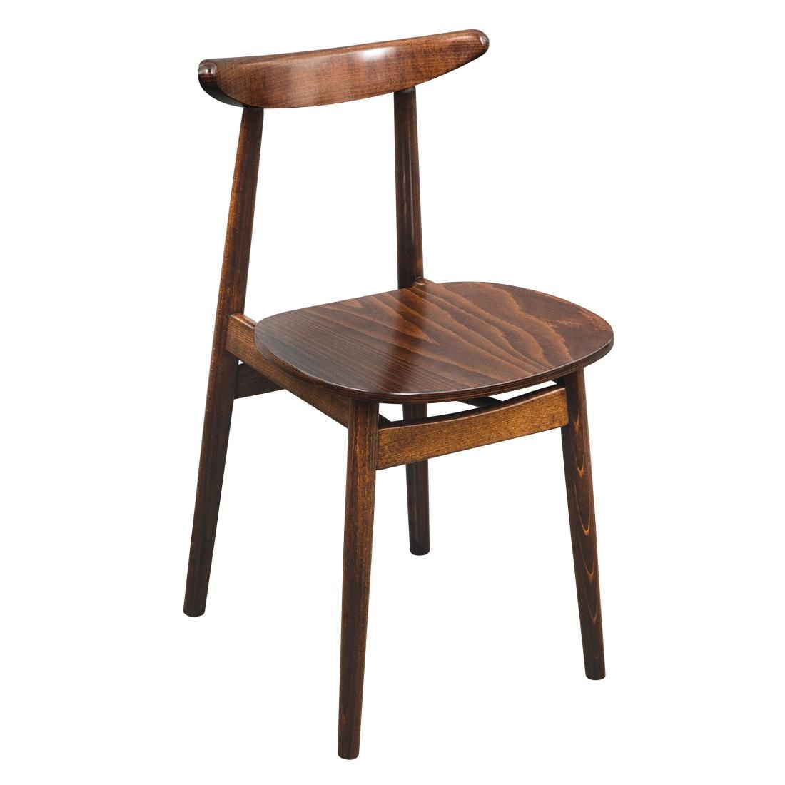 Fameg CW008 Walnut Cowhorn Side Chairs Pack of 2 Catering Appliance Superstore