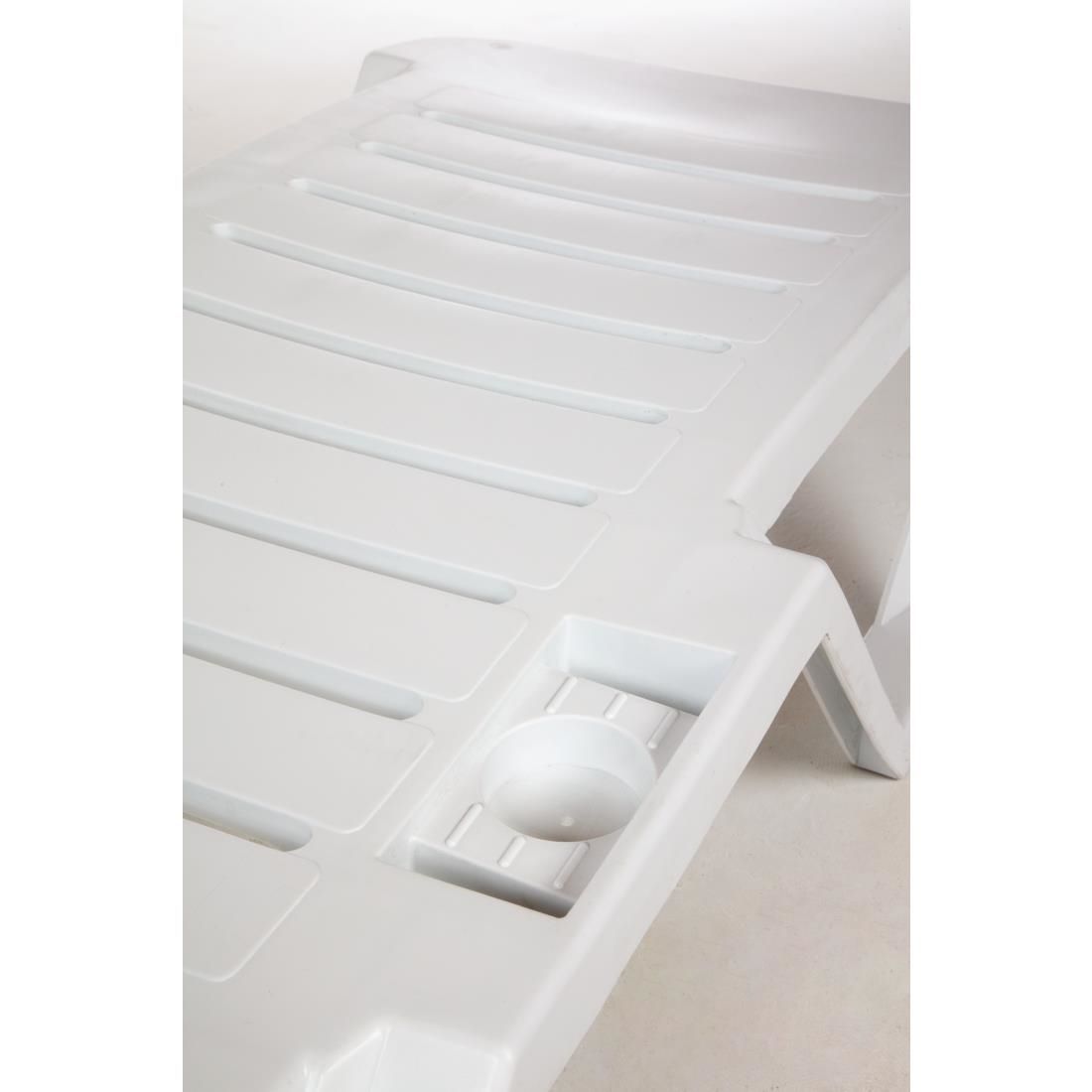 Resol CG209 Polypropylene Sun Loungers White Pack of 2 Catering Appliance Superstore