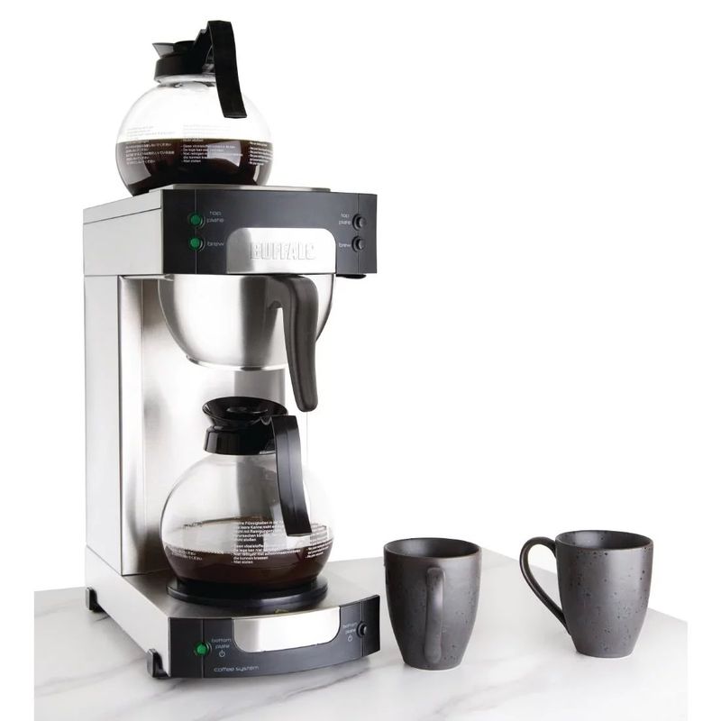 Buffalo CT815 Manual Fill Filter Coffee Machine Black/Stainless Steel 2 L Capacity 
