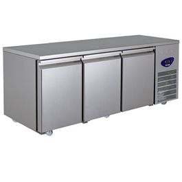 Blu BPETM3 Heavy Duty 428 Ltr 3 Door Stainless Steel Refrigerated Prep Counter