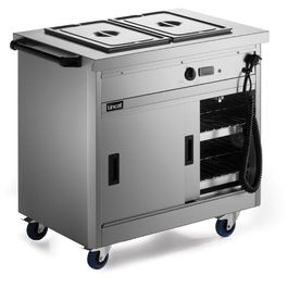 Panther P6B2 980mm Wide Mobile Hot Cupboard With Bain Marie Top