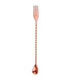 CZ551 Mezclar Cocktail Spoon With Fork Copper