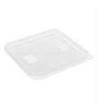 HY417 Polyethylene Square Food Measuring Container Lid White Medium