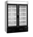 NC5000G 1149 Ltr Upright Double Hinged Glass Door White Display Fridge With Canopy