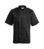 A439-XXL Vegas Unisex Chefs Jacket Short Sleeve Black XXL