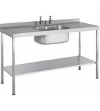 SINK1660SBDD 1600w x 600d mm Stainless Steel Single Sink With Double Drainer