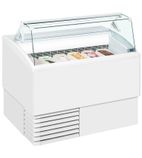 ISETTA 4ST 4 x Napoli Pan White Flat Glass Ice Cream Display Freezer