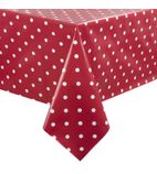 PVC Polka Dot Tablecloth Red 54in