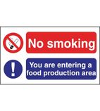 L906 No Smoking Food Production Sign