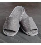 Image of HD244 Luxury Curzon Open Toe Slippers Grey
