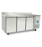 HEF141 420 Ltr 3 Door Stainless Steel Refrigerated Prep Counter with Upstand
