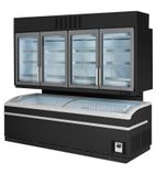 SUPER ARV215DE RAL7016 760 Ltr Black Island Display Chest Freezer With Panoramic Top Glass Lid