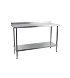 Image of DR021 900mm Fully Assembled Stainless Steel Wall Table with Upstand