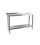 DR021 900w x 600d mm Fully Assembled Stainless Steel Wall Table with Upstand