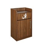 Image of FW546 Litter Bin and Tray Stand Walnut Finish