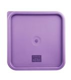 FX145 Polyethylene Square Food Measuring Container Lid Purple Large