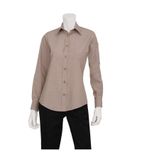 Womens Chambray Long Sleeve Shirt Ecru L - BB072-L