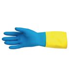 Alto 405 FA296-M Liquid-Proof Heavy-Duty Janitorial Gloves Blue & Yellow Medium